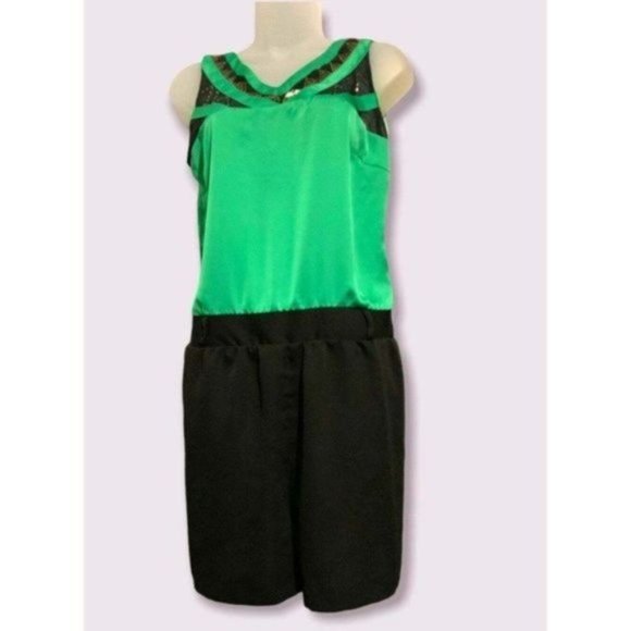 NWT Vero Moda ASOS Ladies Romper One Piece Short Set Beaded Neckline LARGE - Picture 2 of 3